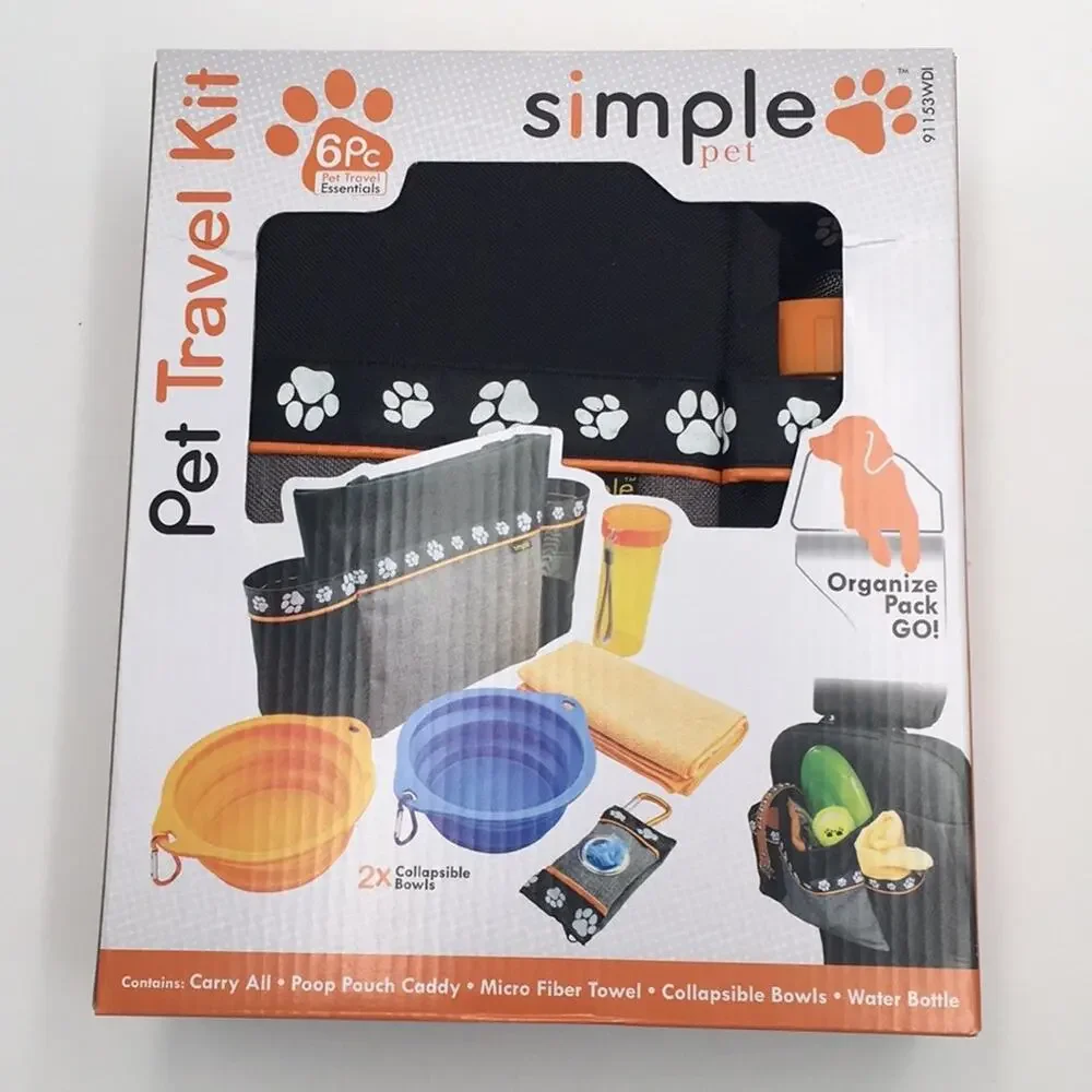 SIMPLE Pet travel kit 2 collapsible bowls pouches - Dogs